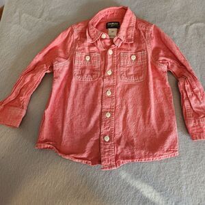 6/$30 SALE EUC Boy's OshKosh B’gosh Red Button Down Shirt Size 3T